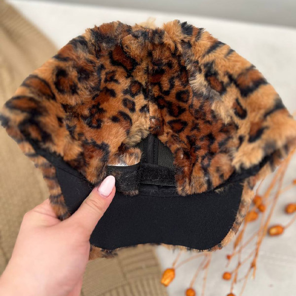 عکس شماره:0 , کلاه کپ خز طرح پلنگی — کلاه زمستانی شیک و گرم