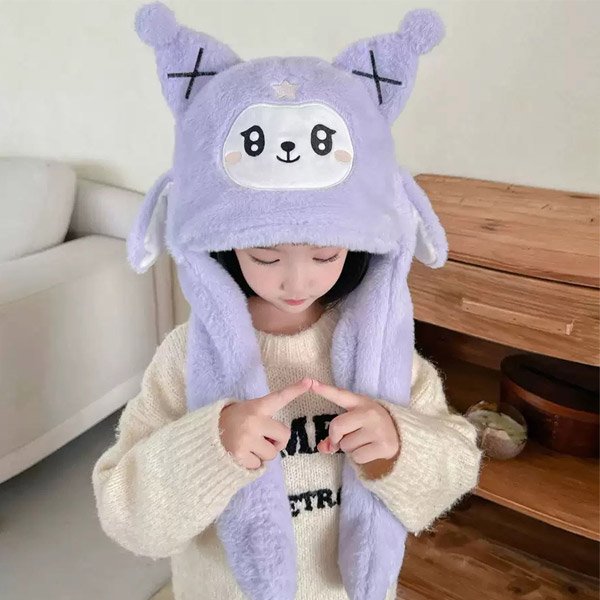 عکس اصلی کلاه پمپی طرح کرومی بچگانه – پشمی، گوش‌دار، صدادار