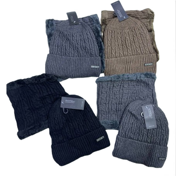 عکس اصلی کلاه شال رینگی پسرانه – ست بافت زمستانی مردانه خزدار، سایز بزرگ