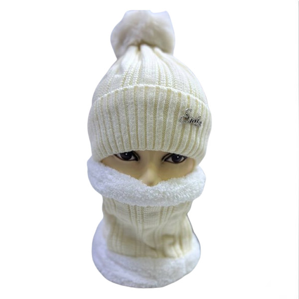 عکس اصلی کلاه شال رینگی سایز بزرگ – ست کلاه و شالگردن حلقه‌ای بافت، شش رنگ