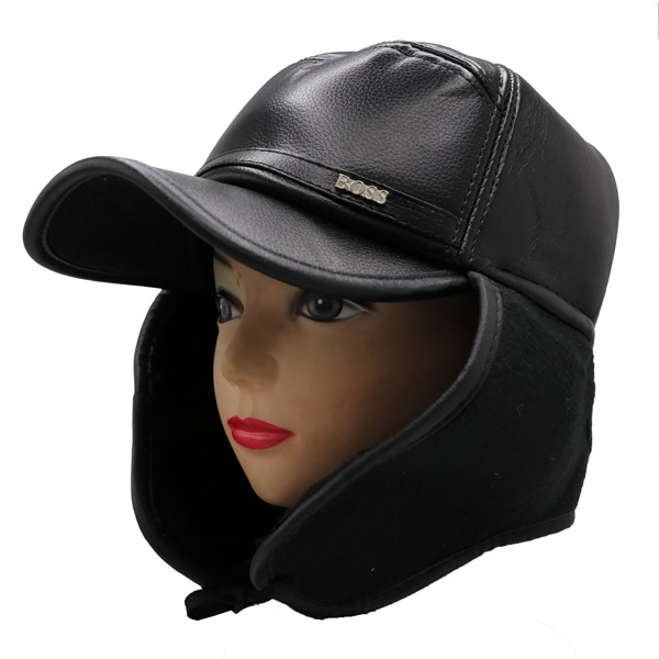 عکس شماره:4 , کلاه چرمی مردانه BOSS مدل Equestrian – کپ چرم با لوگوی فلزی