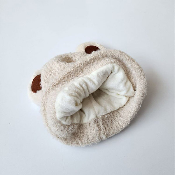 عکس شماره:3 , ست کلاه و شال بچگانه موهر طرح خرس – کلاه موهر با گوش و شال موهر نرم