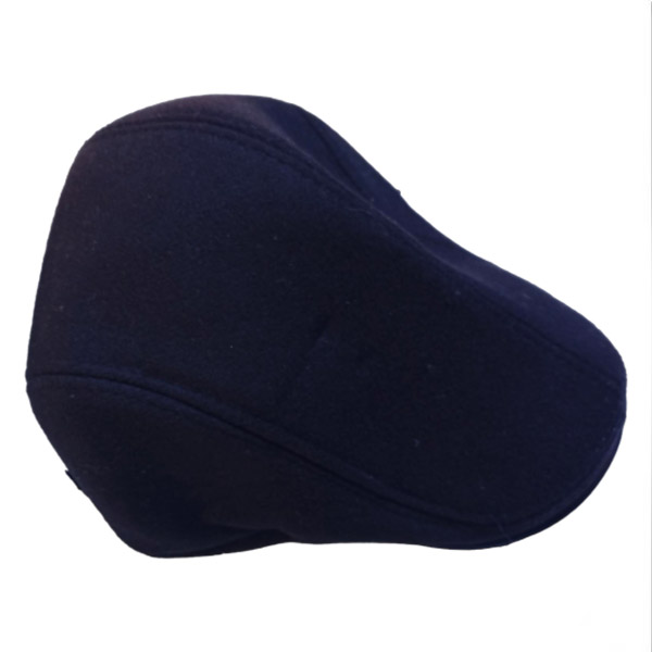 عکس اصلی کلاه زمستانی مردانه پشمی گوش‌دار خزدار مدل سگک‌دار – رنگ زغالی و مشکی