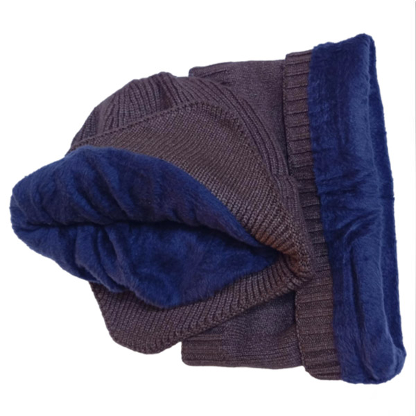 عکس شماره:1 , کلاه و شال گردنی مردانه گوش‌دار دو لایه خزدار – مدل زمستانی ضخیم