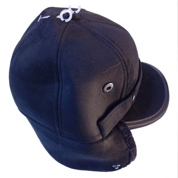 عکس شماره:2 , کلاه زمستانی خزدار مردانه با لبه چرمی و گوش‌گیر جمع‌شونده – مشکی